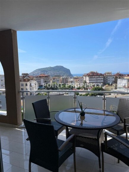 Просторная квартира с видом на море и историческую крепость Алании-id-9383-фото-10