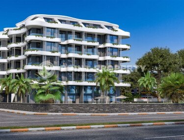 1+1 apartment with sea view in a complex on the first line in Kargicak-id-9601-photo-2