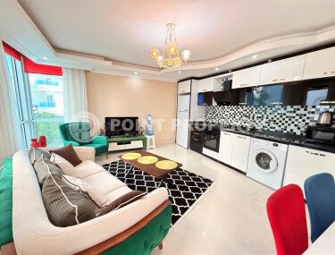 Стильная квартира  60 м² в районе Клеопатры, центр Аланьи с паркингом и большой территорией, ВНЖ-id-9723-фото-2