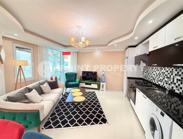 Стильная квартира  60 м² в районе Клеопатры, центр Аланьи с паркингом и большой территорией, ВНЖ-id-9723-фото-3