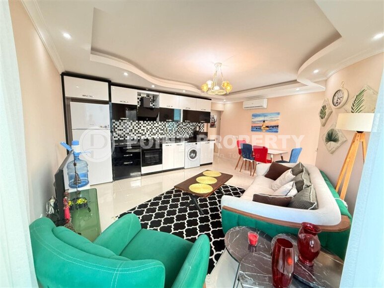 Стильная квартира  60 м² в районе Клеопатры, центр Аланьи с паркингом и большой территорией, ВНЖ-id-9723-фото-4