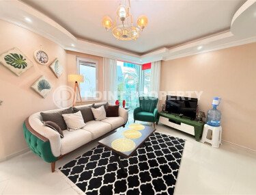 Стильная квартира  60 м² в районе Клеопатры, центр Аланьи с паркингом и большой территорией, ВНЖ-id-9723-фото-5