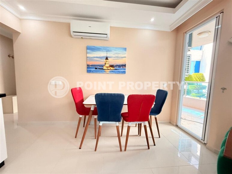 Стильная квартира  60 м² в районе Клеопатры, центр Аланьи с паркингом и большой территорией, ВНЖ-id-9723-фото-12