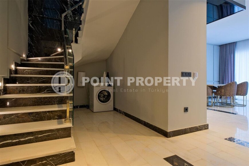 Шикарный дуплекс 3+1 площадью 208 м² с панорамным видом на море и горы в премиальном комплексе Оба, вид на жительство-id-9911-фото-13