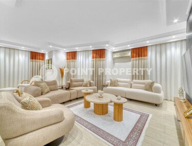 Дуплекс 4+1 площадью 200 м² с террасой и роскошным интерьером в меблированном виде в жилом комплексе района Оба с видом на жительство.-id-9930-фото-1