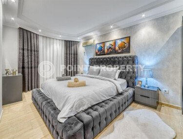 Дуплекс 4+1 площадью 200 м² с террасой и роскошным интерьером в меблированном виде в жилом комплексе района Оба с видом на жительство.-id-9930-фото-3