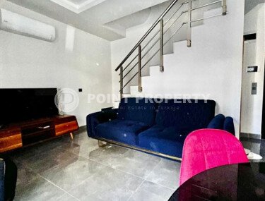 Садовый дуплекс 2+1 в районе Оба с личным садом и мебелью-id-10035-фото-4