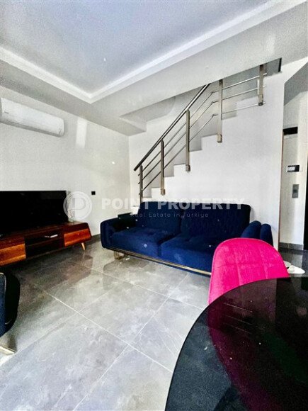 Садовый дуплекс 2+1 в районе Оба с личным садом и мебелью-id-10035-фото-4