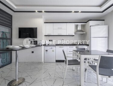 Современная квартира 50 м², центр Аланьи, пляж Кейкубат, с частичным видом на море-id-10046-фото-3
