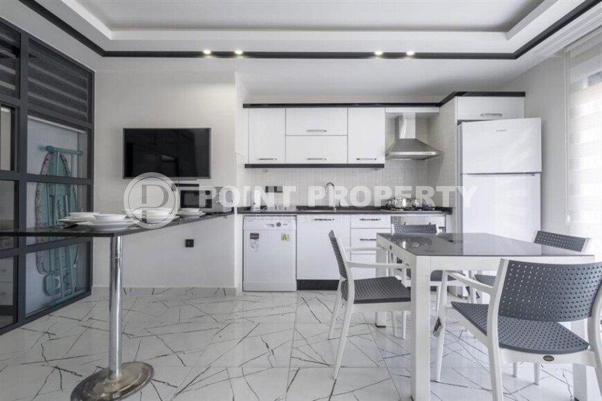 Современная квартира 50 м², центр Аланьи, пляж Кейкубат, с частичным видом на море-id-10046-фото-1