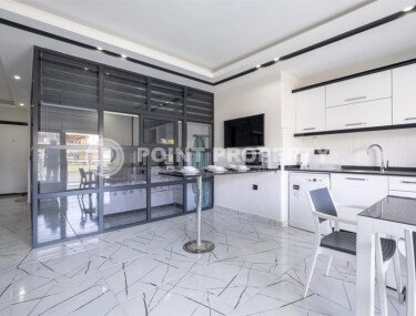 Современная квартира 50 м², центр Аланьи, пляж Кейкубат, с частичным видом на море-id-10046-фото-5