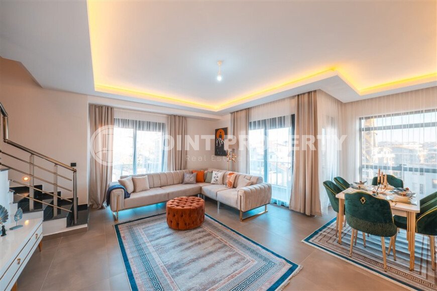 Stylish duplex 2+1, 110 m² in the Oba Nizhnyaya area, furnished and with mountain views-id-10133-photo-3