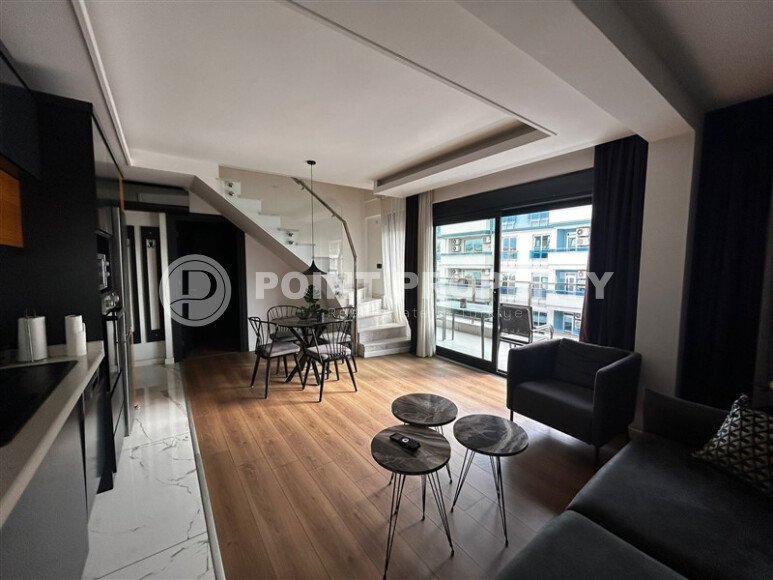 Стильный дуплекс 2+1, 100 м² в центре Аланьи у пляжа Кейкубат-id-10144-фото-3