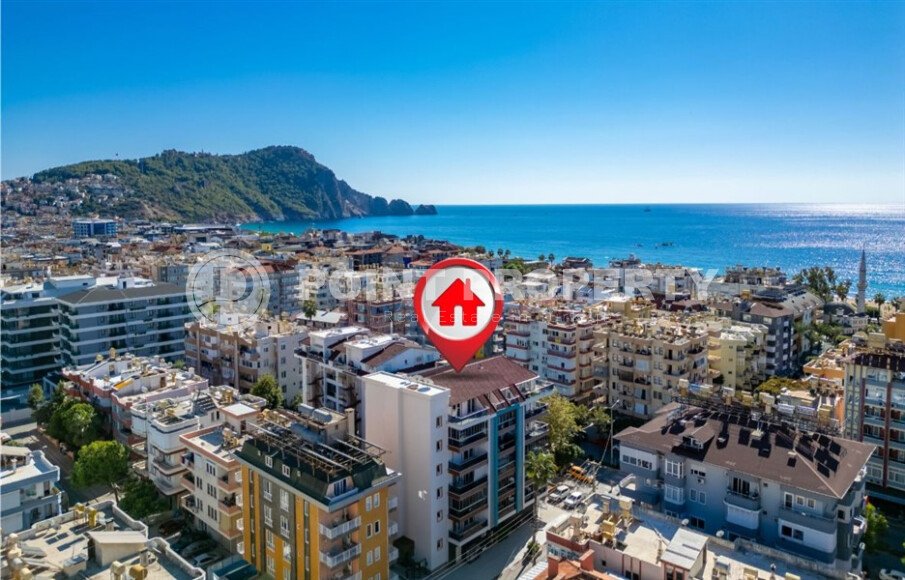 Современная квартира 1+1, 55 м², центр Аланьи, район пляжа Клеопатры-id-10361-фото-1