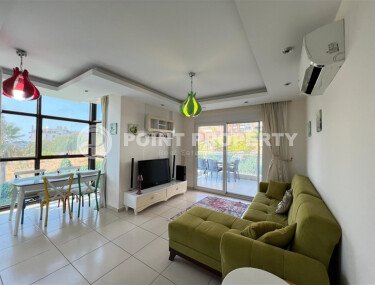 Солнечная 1+1, 65 м², район Кестель, Аланья, с частичным видом на море-id-10372-фото-2