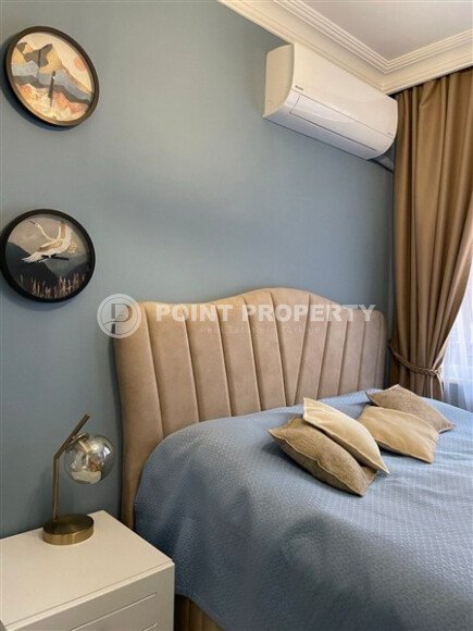 Просторная светлая двухспальная квартира 2+1, 110 м² с частичным видом на море в меблированном жилом комплексе в Обагёле-id-10380-фото-7