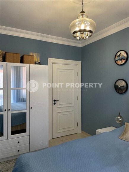 Просторная светлая двухспальная квартира 2+1, 110 м² с частичным видом на море в меблированном жилом комплексе в Обагёле-id-10380-фото-8