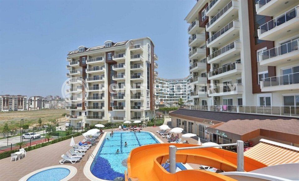 Современный дуплекс 2+1 – 110 м², район Авсаллар, частичный вид на море-id-10436-фото-1