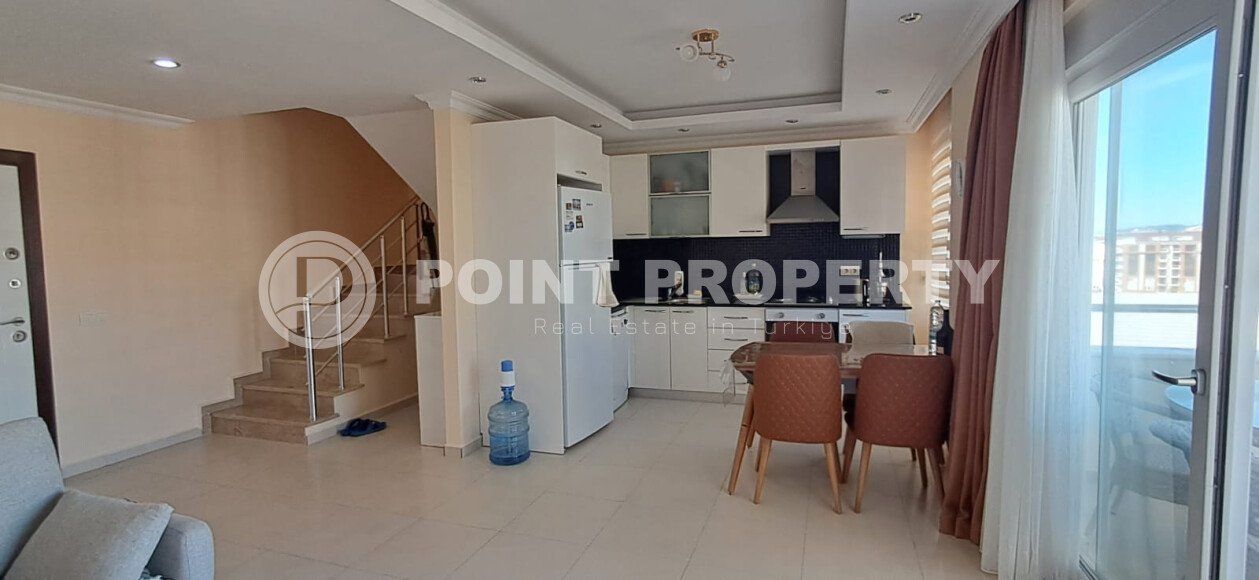 Современный дуплекс 2+1 – 110 м², район Авсаллар, частичный вид на море-id-10436-фото-2