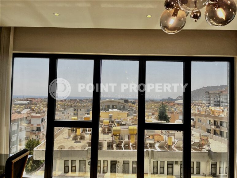 Квартира 3+1 в центре Алании с видом на море и крепость, ВНЖ-id-10470-фото-4