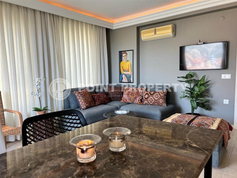 Стильная квартира 65 м² в центре Алании с видом на море и крепость-id-10510-фото-5