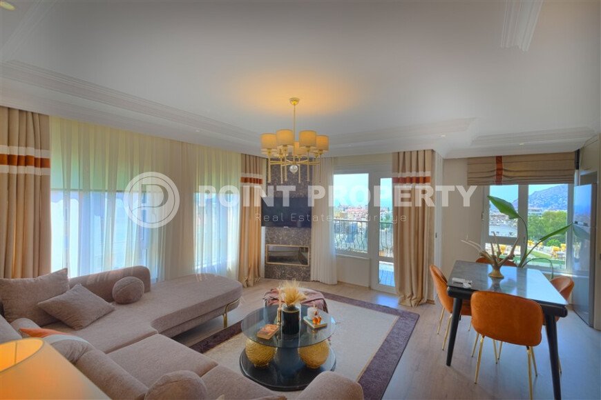 Просторная квартира 110 м² в центре Алании с видом на море и крепость-id-10517-фото-2