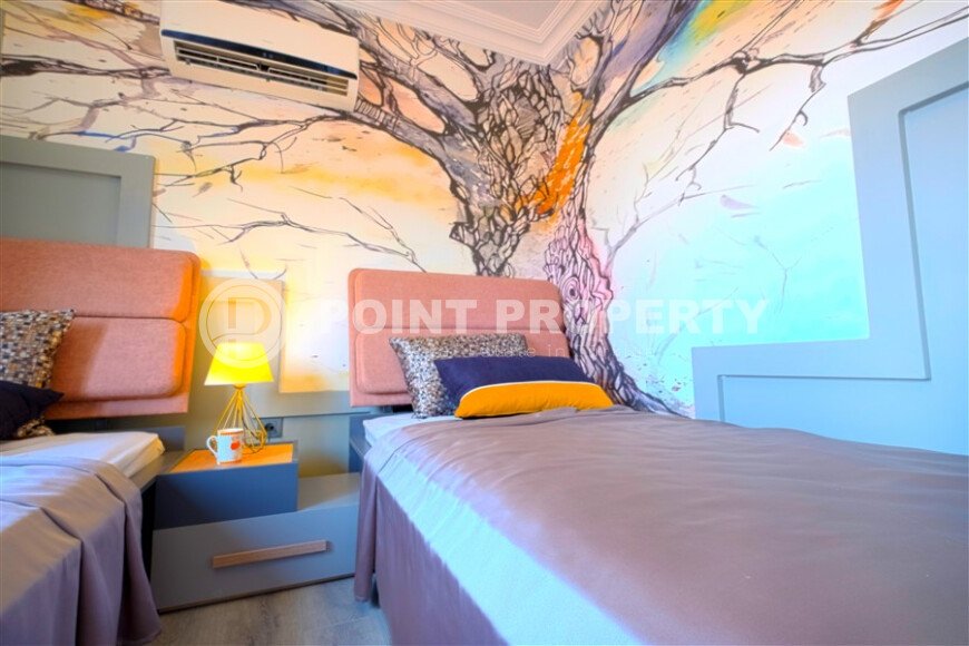 Просторная квартира 110 м² в центре Алании с видом на море и крепость-id-10517-фото-12