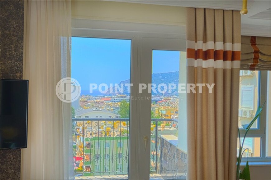 Просторная квартира 110 м² в центре Алании с видом на море и крепость-id-10517-фото-17