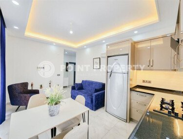 Солнечная квартира 1+1 50 м² в район Авсаллар с видом на горы и бассейн-id-10746-фото-3