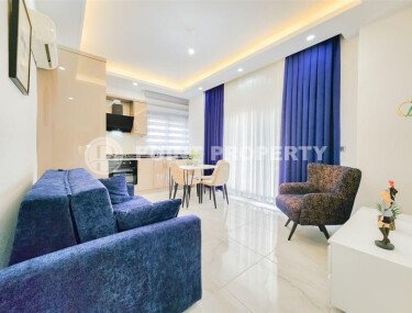 Солнечная квартира 1+1 50 м² в район Авсаллар с видом на горы и бассейн-id-10746-фото-3