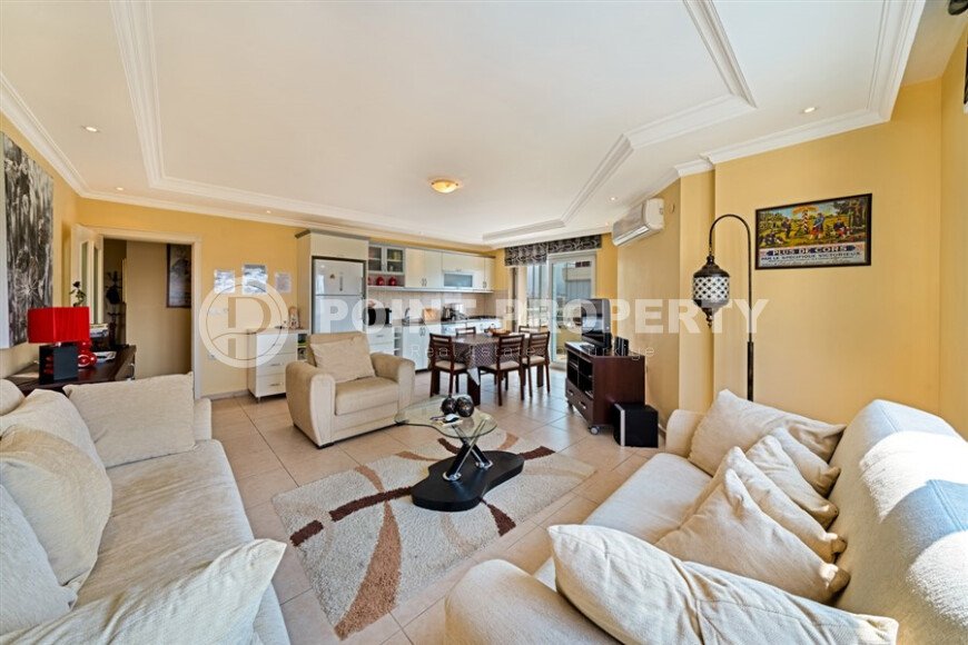 Солнечная квартира 120 м² район Тосмур, частичный вид на море-id-10840-фото-2