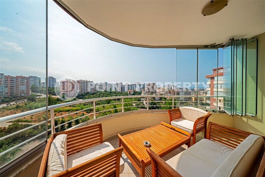 Солнечная квартира 120 м² район Тосмур, частичный вид на море-id-10840-фото-8