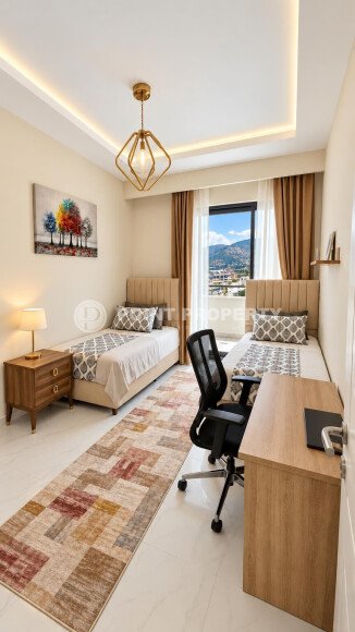 Апартаменты-дуплекс 2+1, 95 м² в районе Каргыджак — вид на море, 100 м до моря-id-11062-фото-5