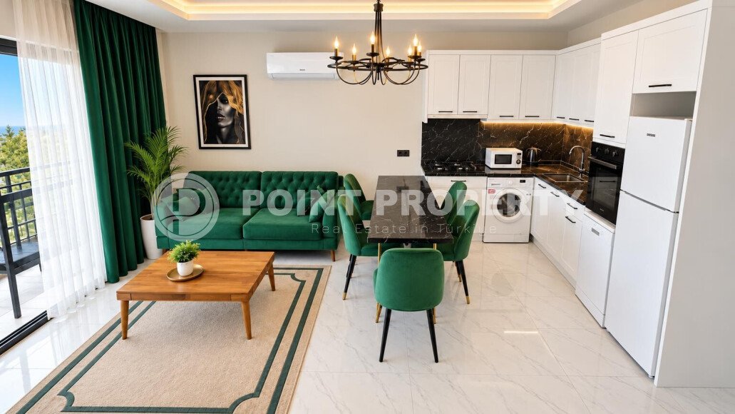 Апартаменты-дуплекс 2+1, 95 м² в районе Каргыджак — вид на море, 100 м до моря-id-11062-фото-3