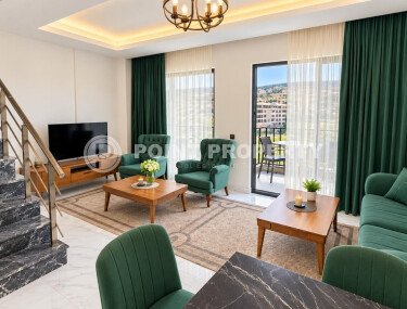 Апартаменты-дуплекс 2+1, 95 м² в районе Каргыджак — вид на море, 100 м до моря-id-11062-фото-2