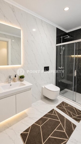 Апартаменты-дуплекс 2+1, 95 м² в районе Каргыджак — вид на море, 100 м до моря-id-11062-фото-7