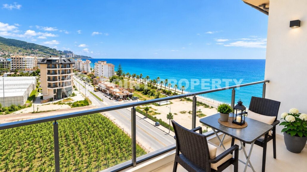 Апартаменты-дуплекс 2+1, 95 м² в районе Каргыджак — вид на море, 100 м до моря-id-11062-фото-1
