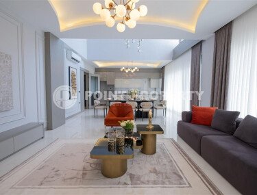 Luxurious two-storey villa with a swimming pool and a garden, in a prestigious area of Alanya - Upper Oba-id-6085-photo-3