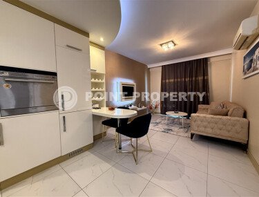 Апартаменты 1+1 площадью 48 м² в центре Алании рядом с пляжем Клеопатры — 700 м до моря, ВНЖ-id-11086-фото-4